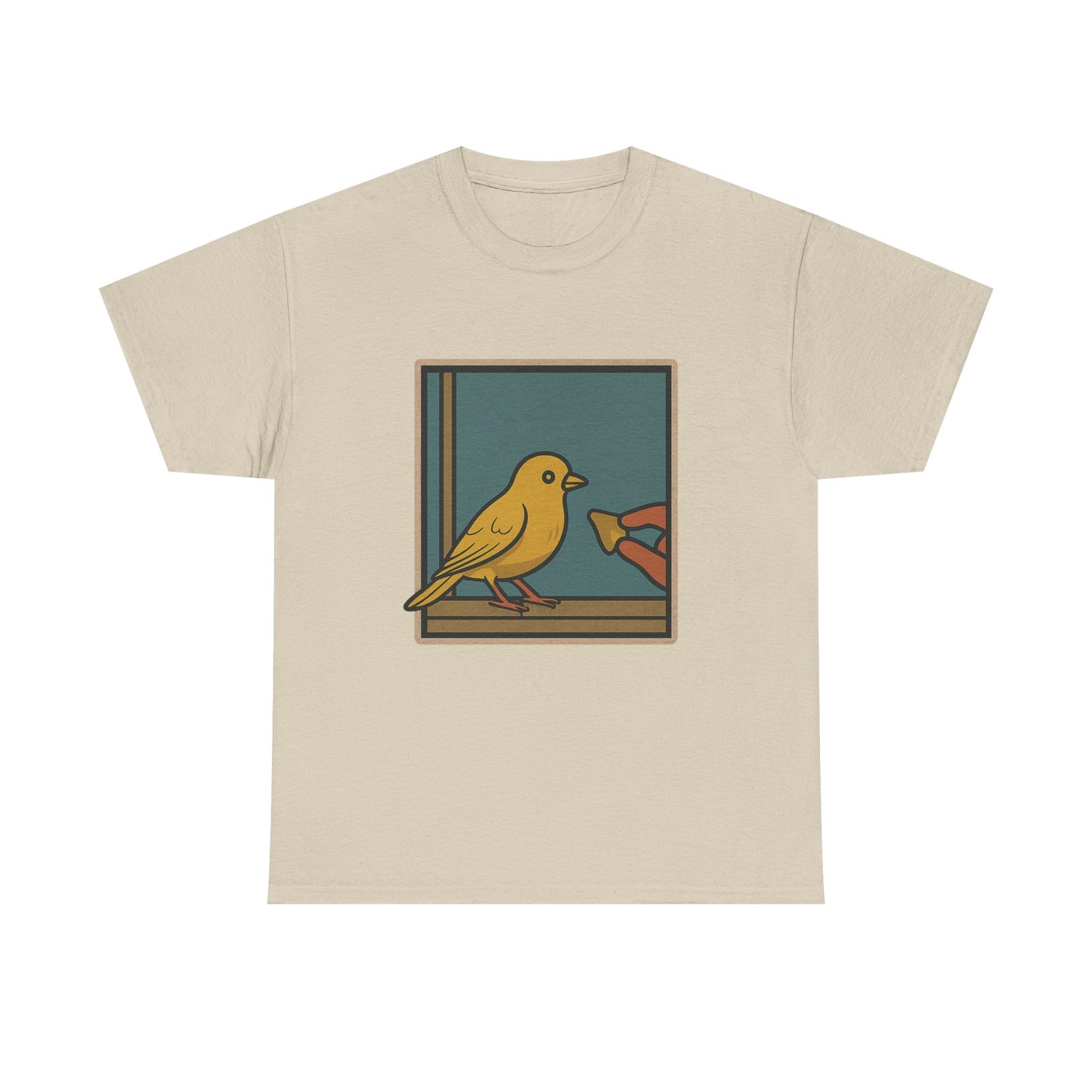 Yellow Birdie Unisex Heavy Cotton Tee - Vibrant Bird Design for Nature Lovers LOL You know what happens.