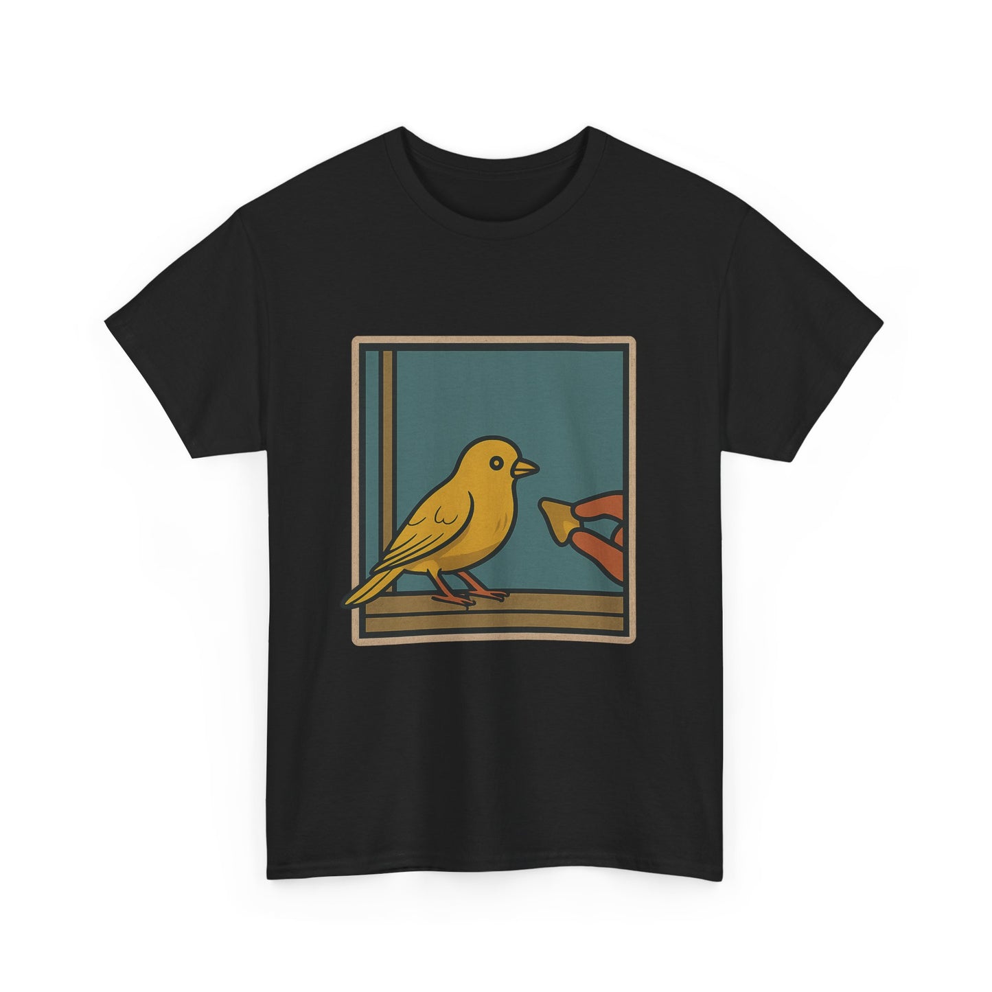 Yellow Birdie Unisex Heavy Cotton Tee - Vibrant Bird Design for Nature Lovers LOL You know what happens.