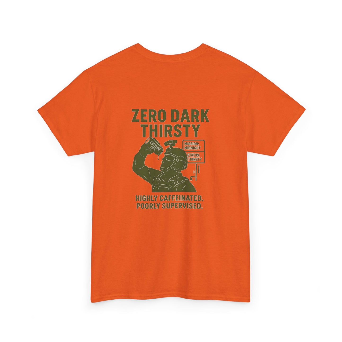 Zero Dark Thirsty Unisex Heavy Cotton Tee - Funny Coffee Lover Shirt