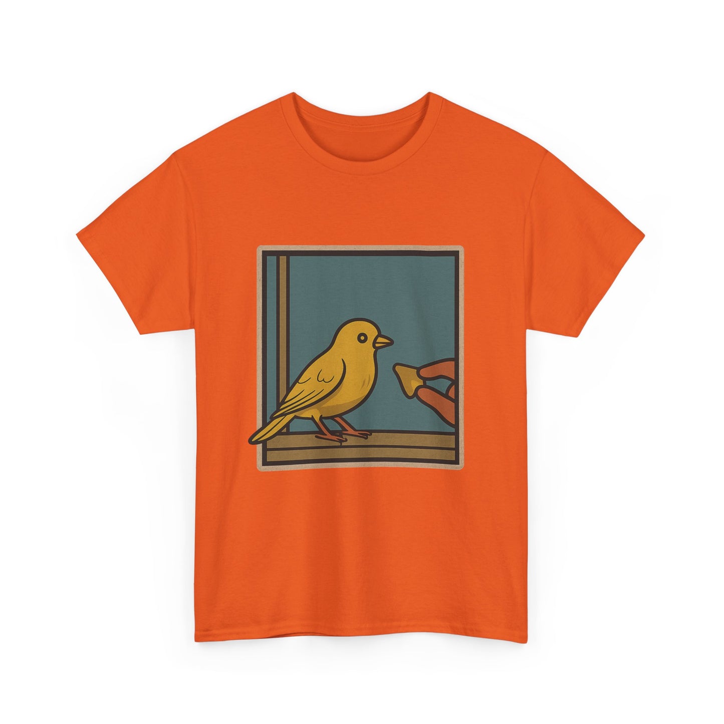 Yellow Birdie Unisex Heavy Cotton Tee - Vibrant Bird Design for Nature Lovers LOL You know what happens.