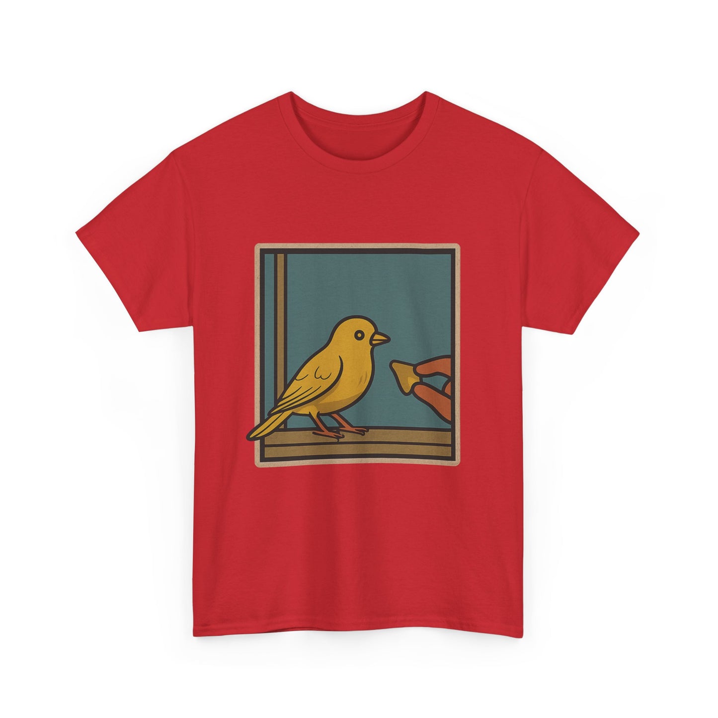 Yellow Birdie Unisex Heavy Cotton Tee - Vibrant Bird Design for Nature Lovers LOL You know what happens.