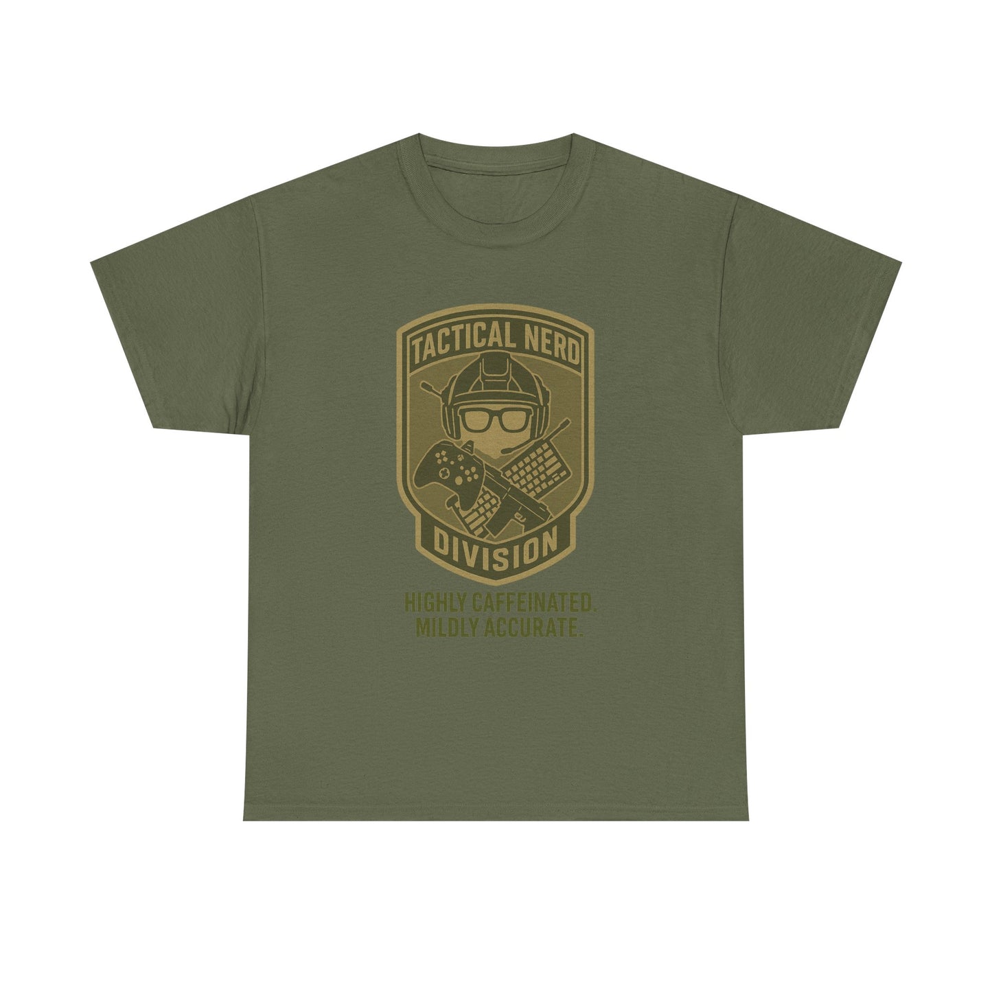 Tactical Nerd Unisex Heavy Cotton Tee - Highly Caffeinated, Mildly Accurate