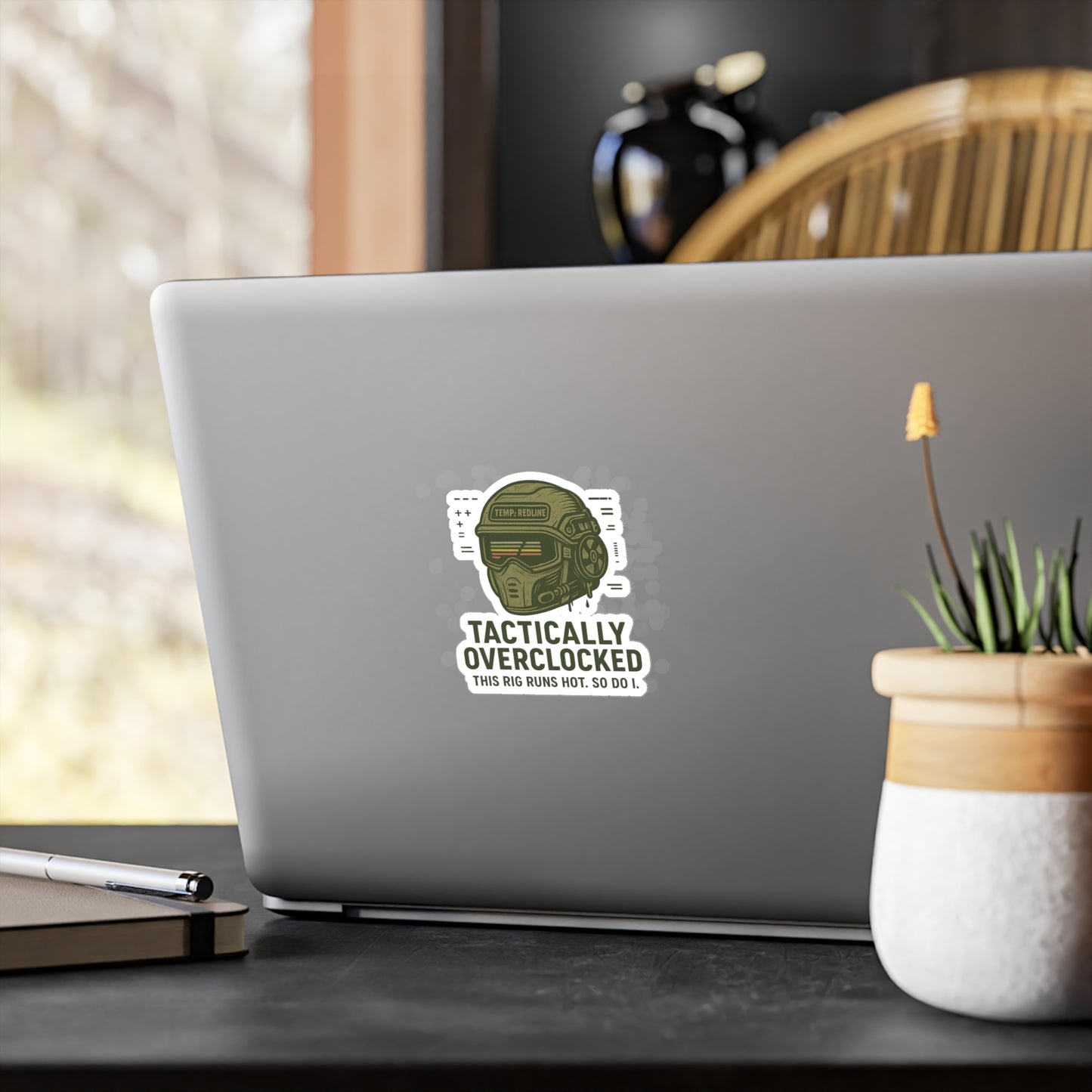 Tactically Overclocked Vinyl Decal - Gamer Style Sticker for Tech Enthusiasts