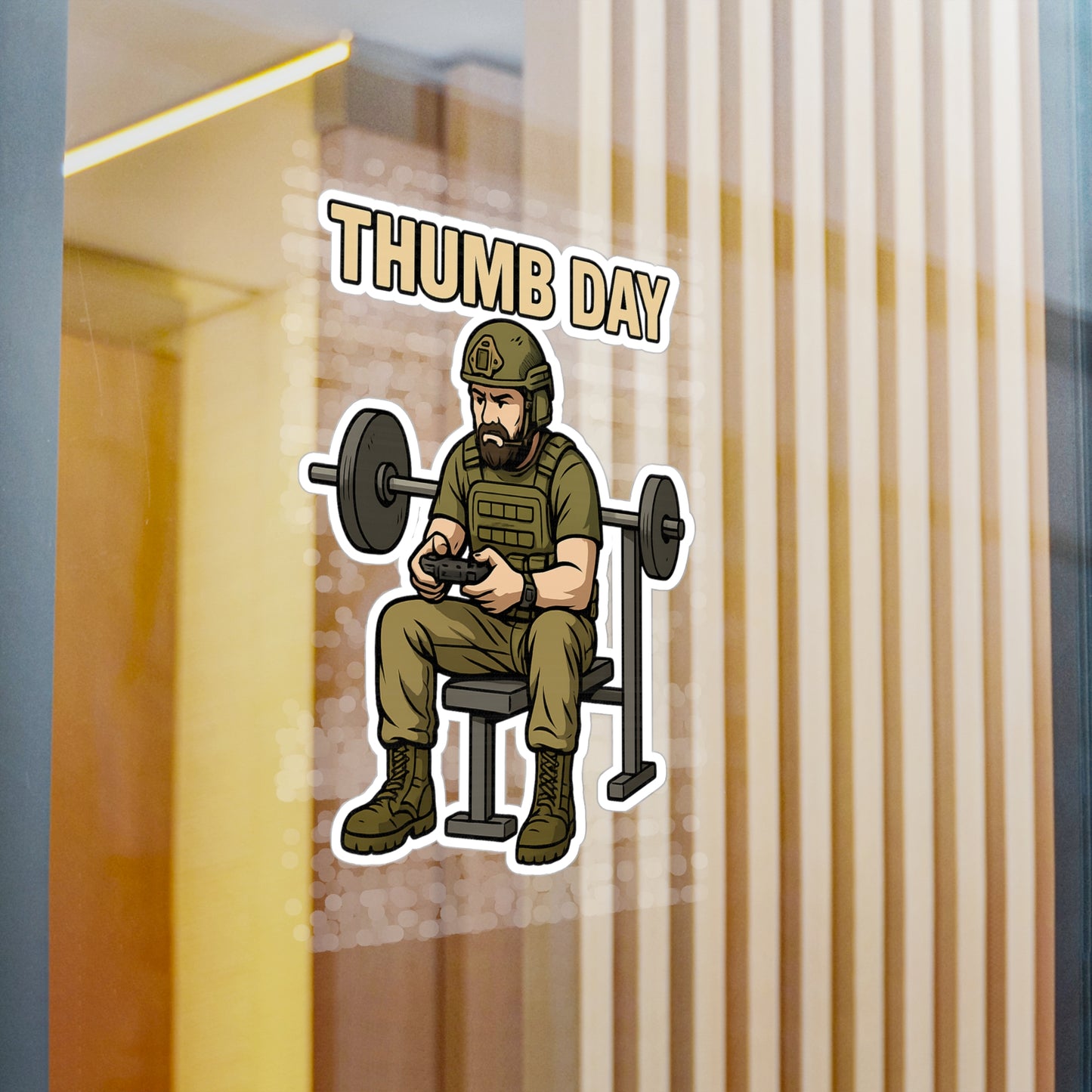 Thumb Day Kiss-Cut Vinyl Decals – Perfect for Fitness Enthusiasts