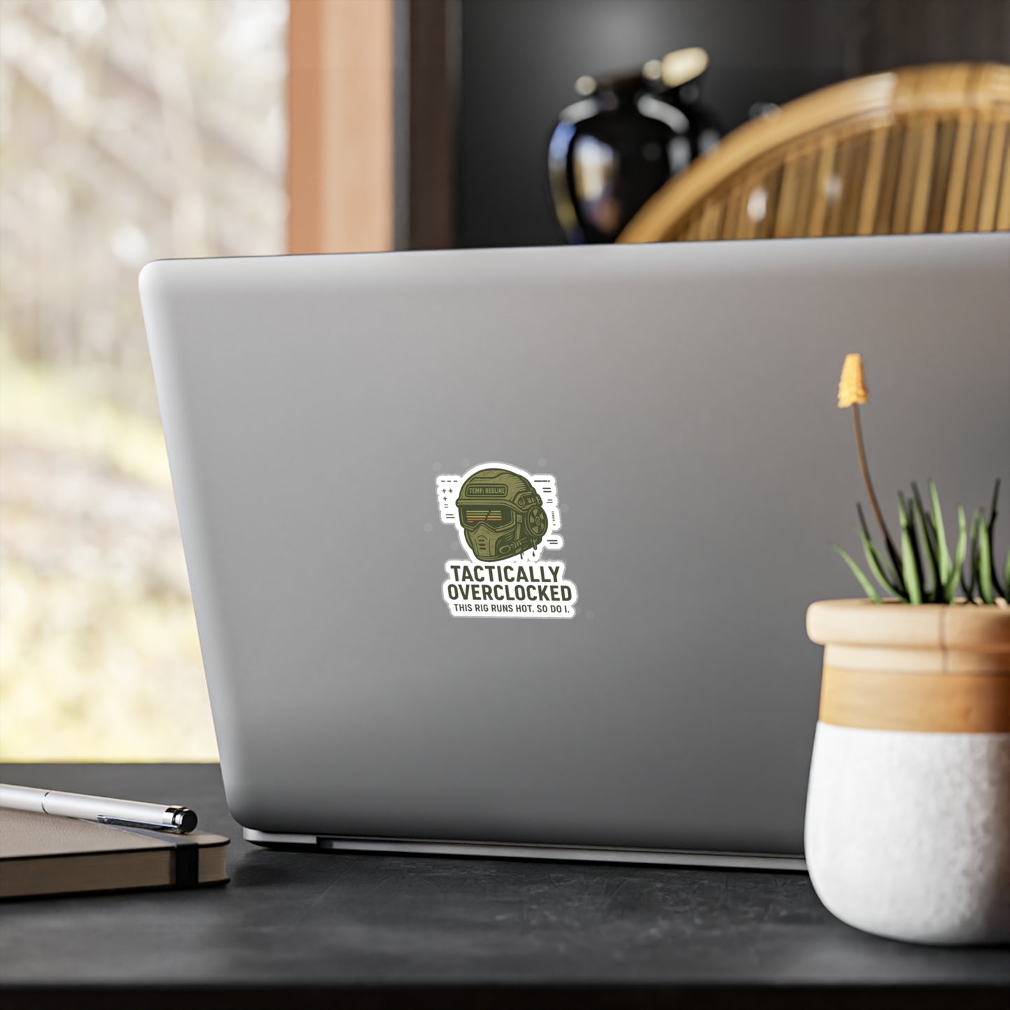 Tactically Overclocked Vinyl Decal - Gamer Style Sticker for Tech Enthusiasts