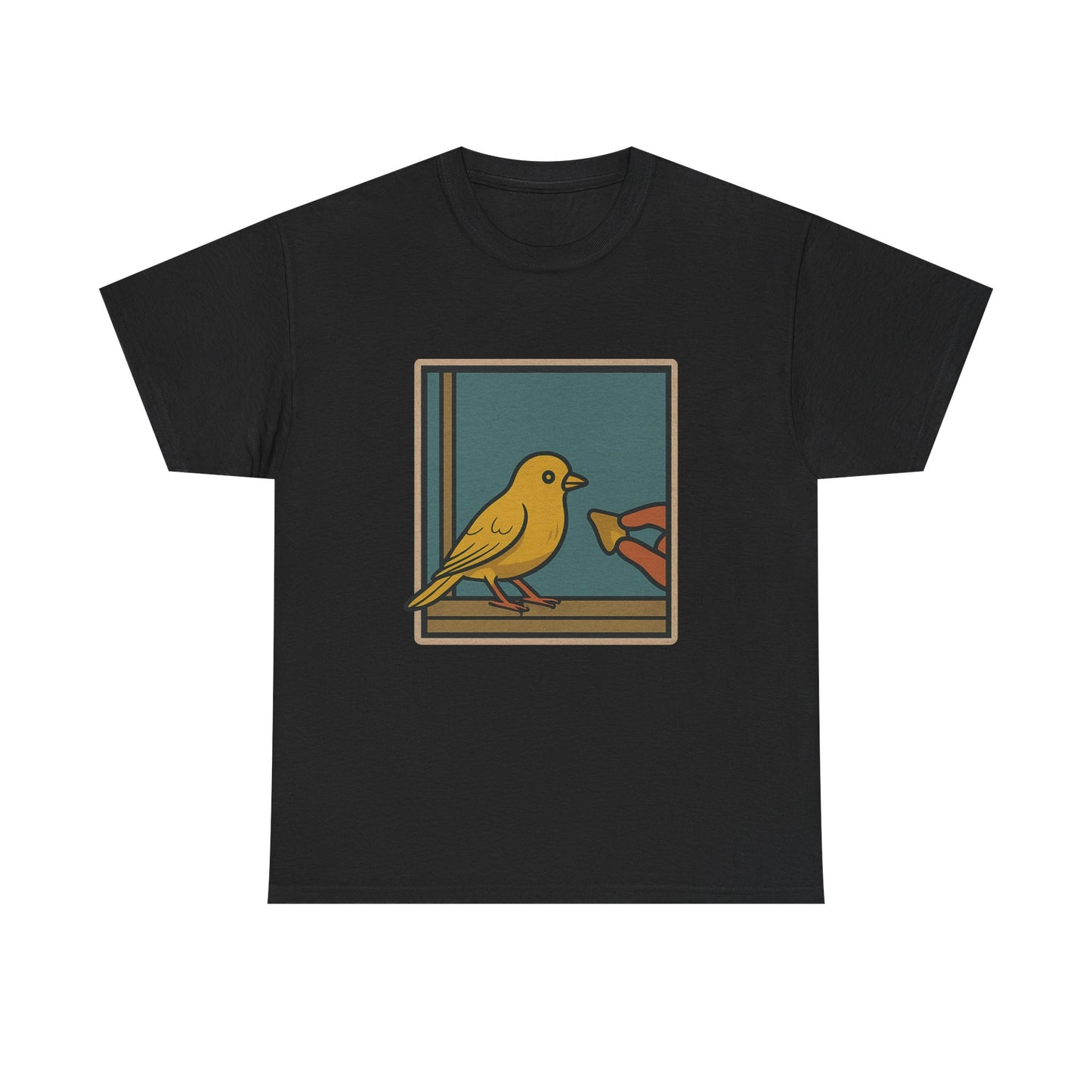 Yellow Birdie Unisex Heavy Cotton Tee - Vibrant Bird Design for Nature Lovers LOL You know what happens.