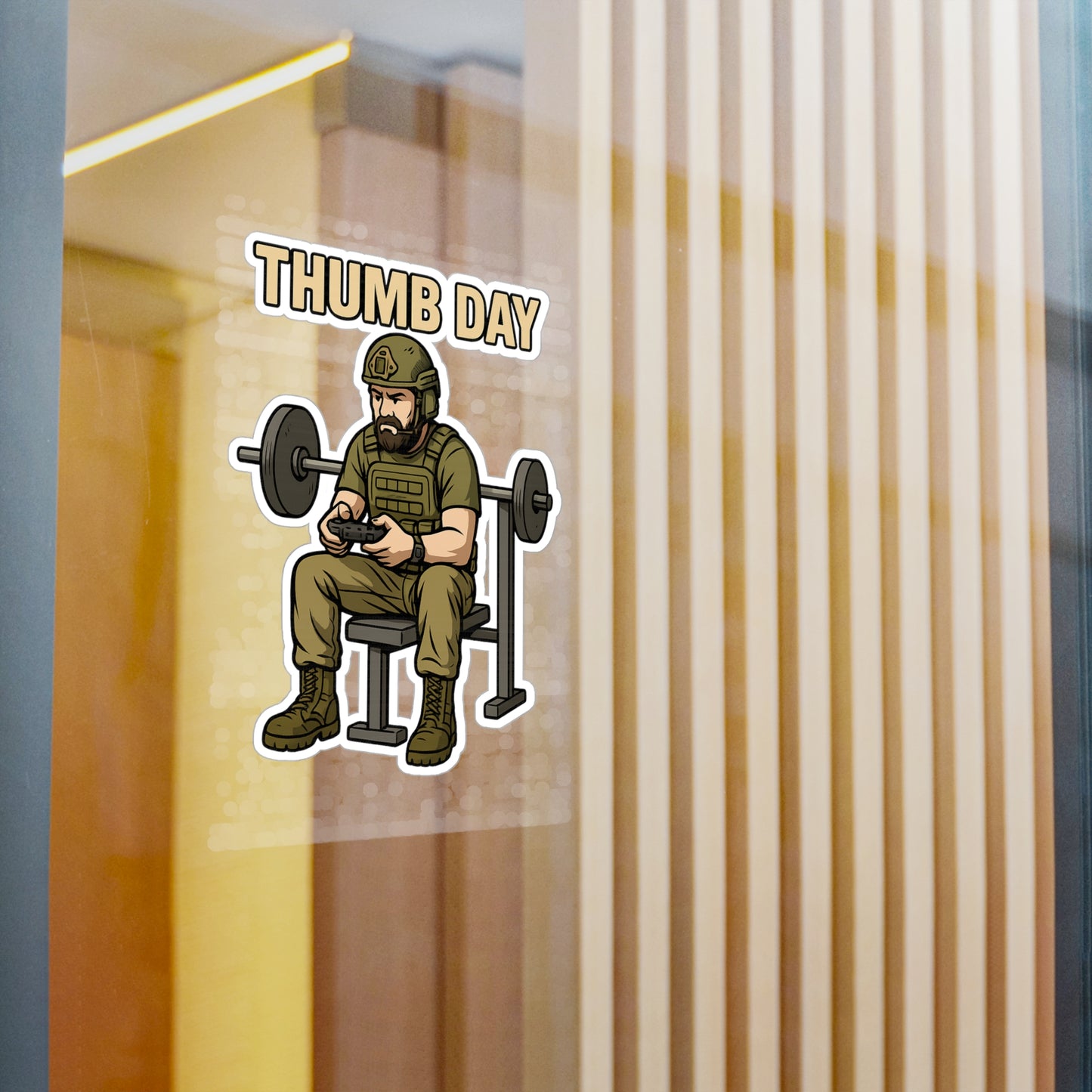 Thumb Day Kiss-Cut Vinyl Decals – Perfect for Fitness Enthusiasts