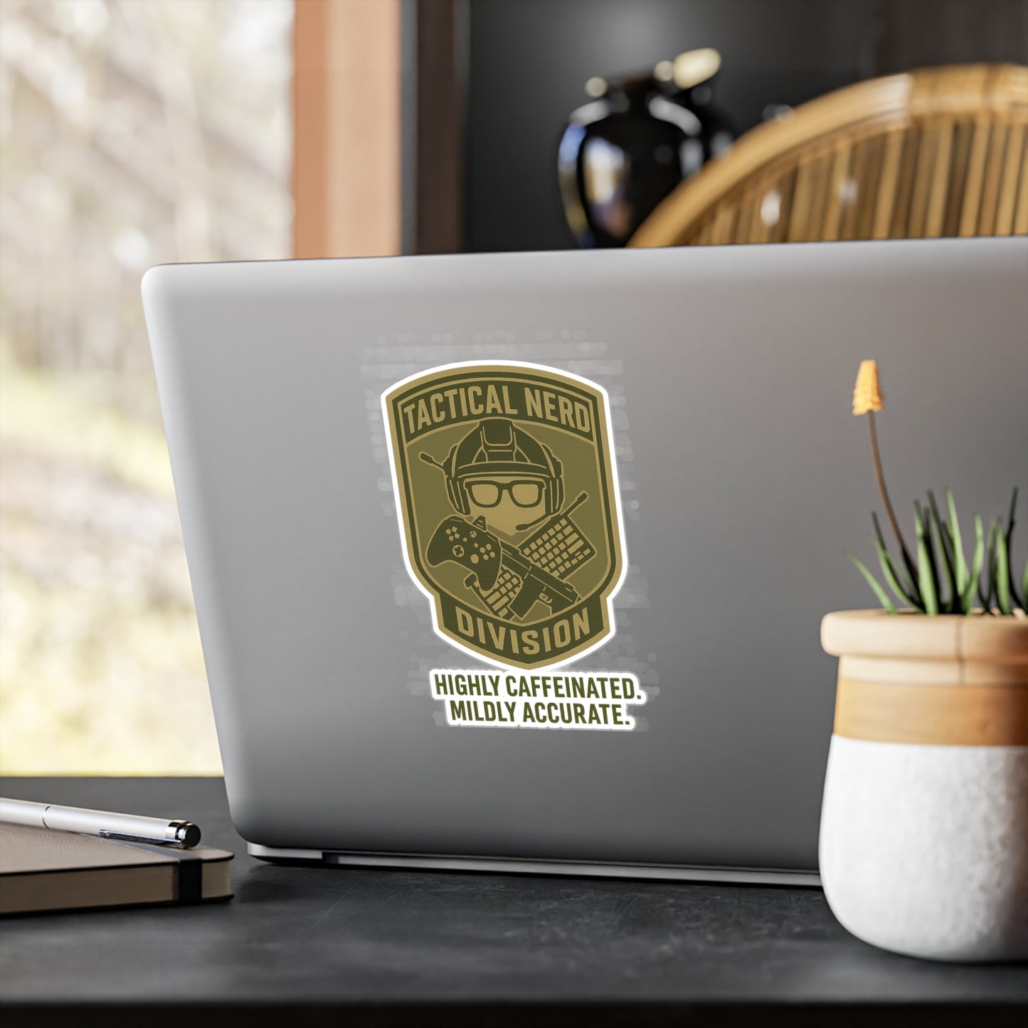 Tactical Nerd Kiss-Cut Vinyl Decals - Highly Caffeinated & Mildly Accurate