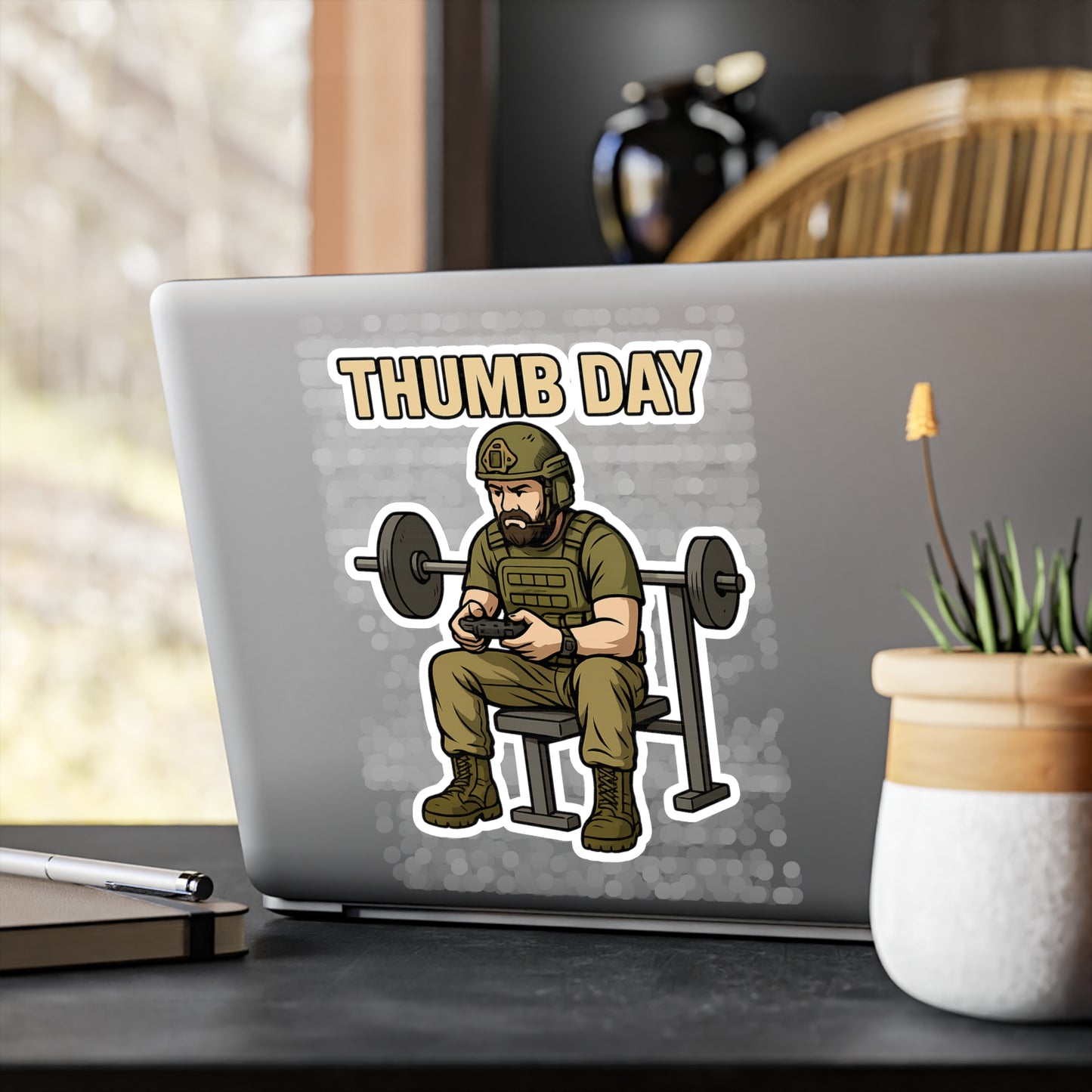 Thumb Day Kiss-Cut Vinyl Decals – Perfect for Fitness Enthusiasts