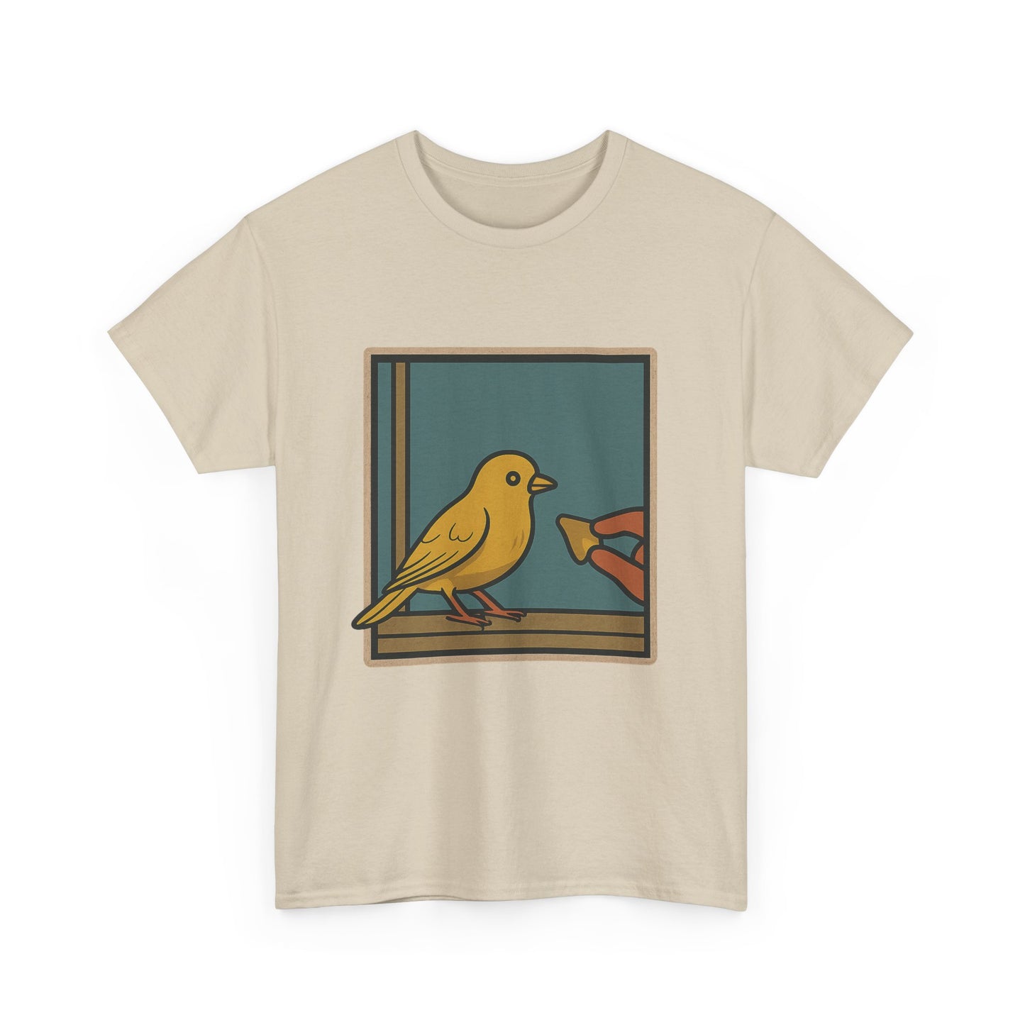 Yellow Birdie Unisex Heavy Cotton Tee - Vibrant Bird Design for Nature Lovers LOL You know what happens.