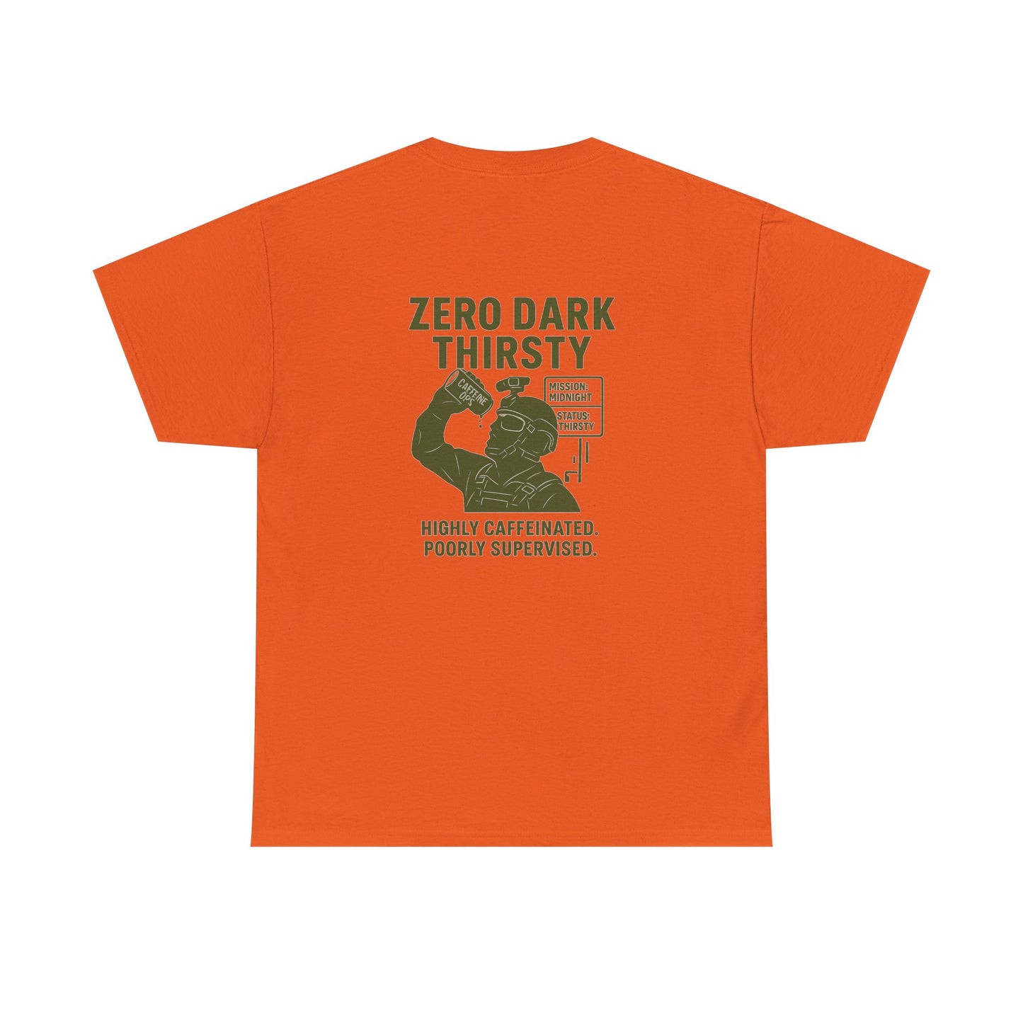 Zero Dark Thirsty Unisex Heavy Cotton Tee - Funny Coffee Lover Shirt