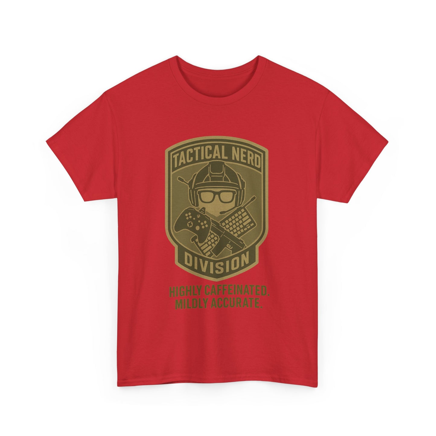 Tactical Nerd Unisex Heavy Cotton Tee - Highly Caffeinated, Mildly Accurate