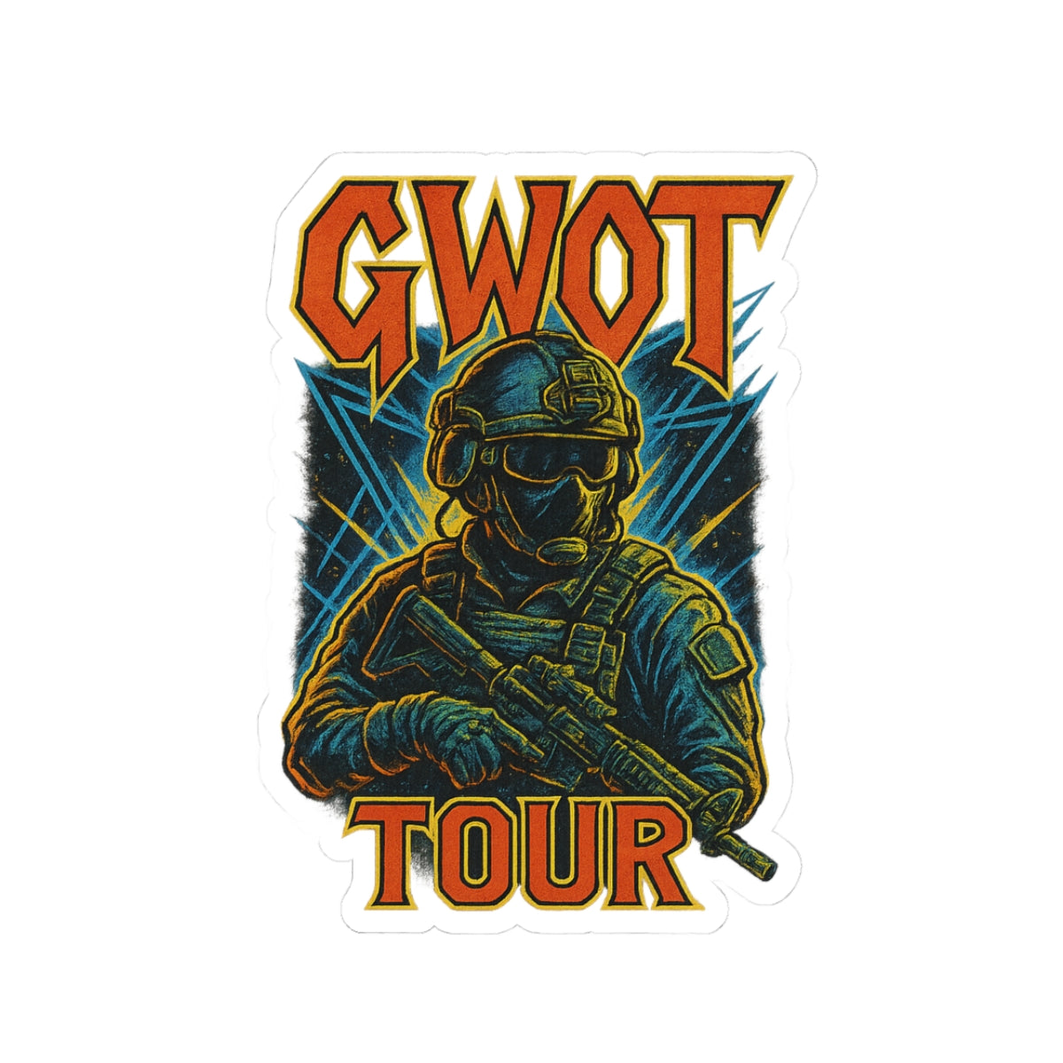 GWOT Tour Kiss-Cut Stickers - Tactical Military Decor for Laptop & Gear