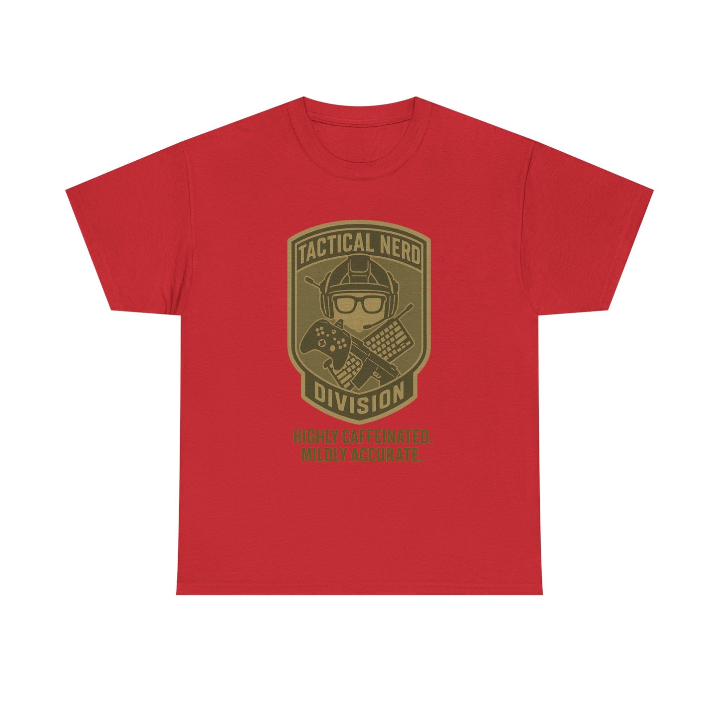 Tactical Nerd Unisex Heavy Cotton Tee - Highly Caffeinated, Mildly Accurate