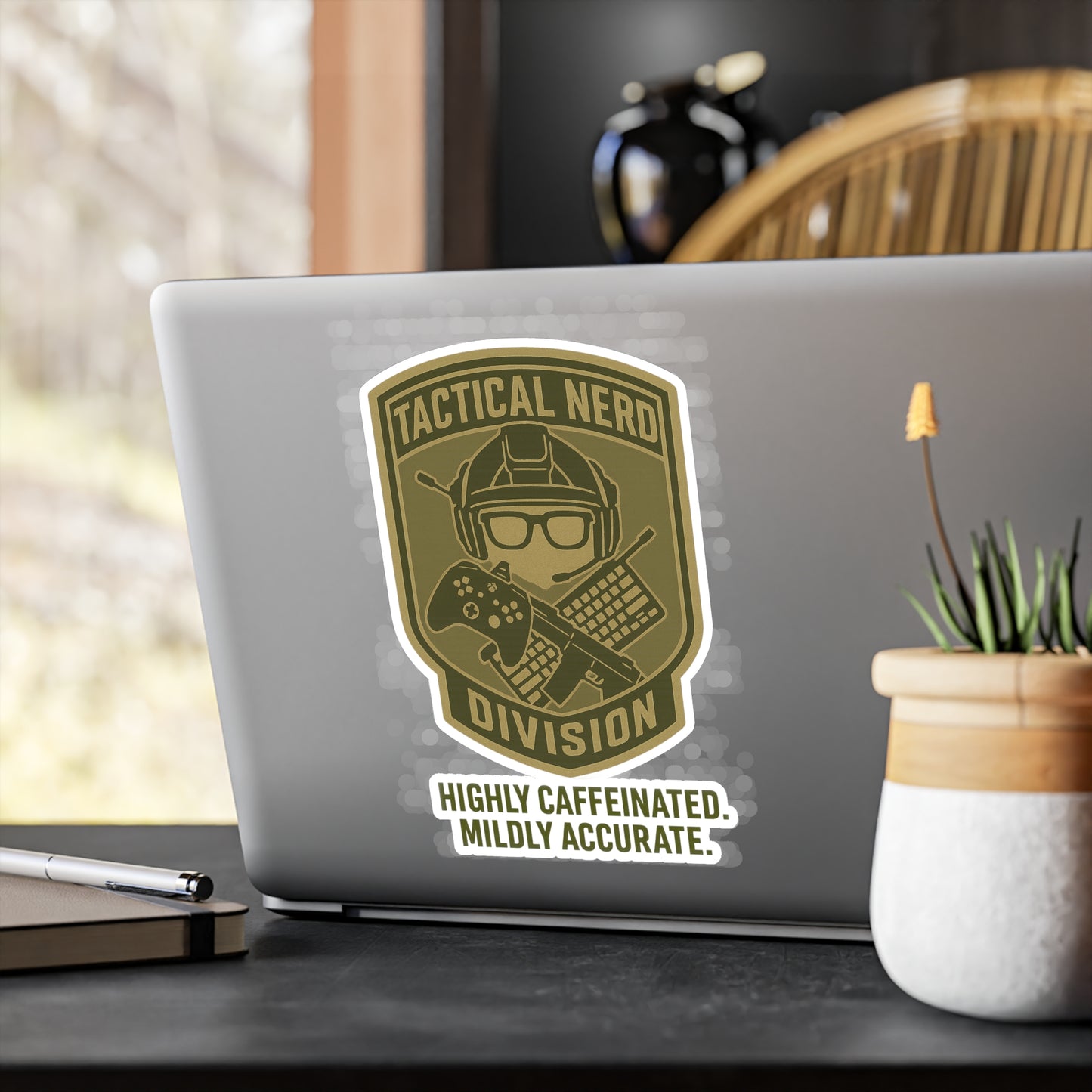 Tactical Nerd Kiss-Cut Vinyl Decals - Highly Caffeinated & Mildly Accurate