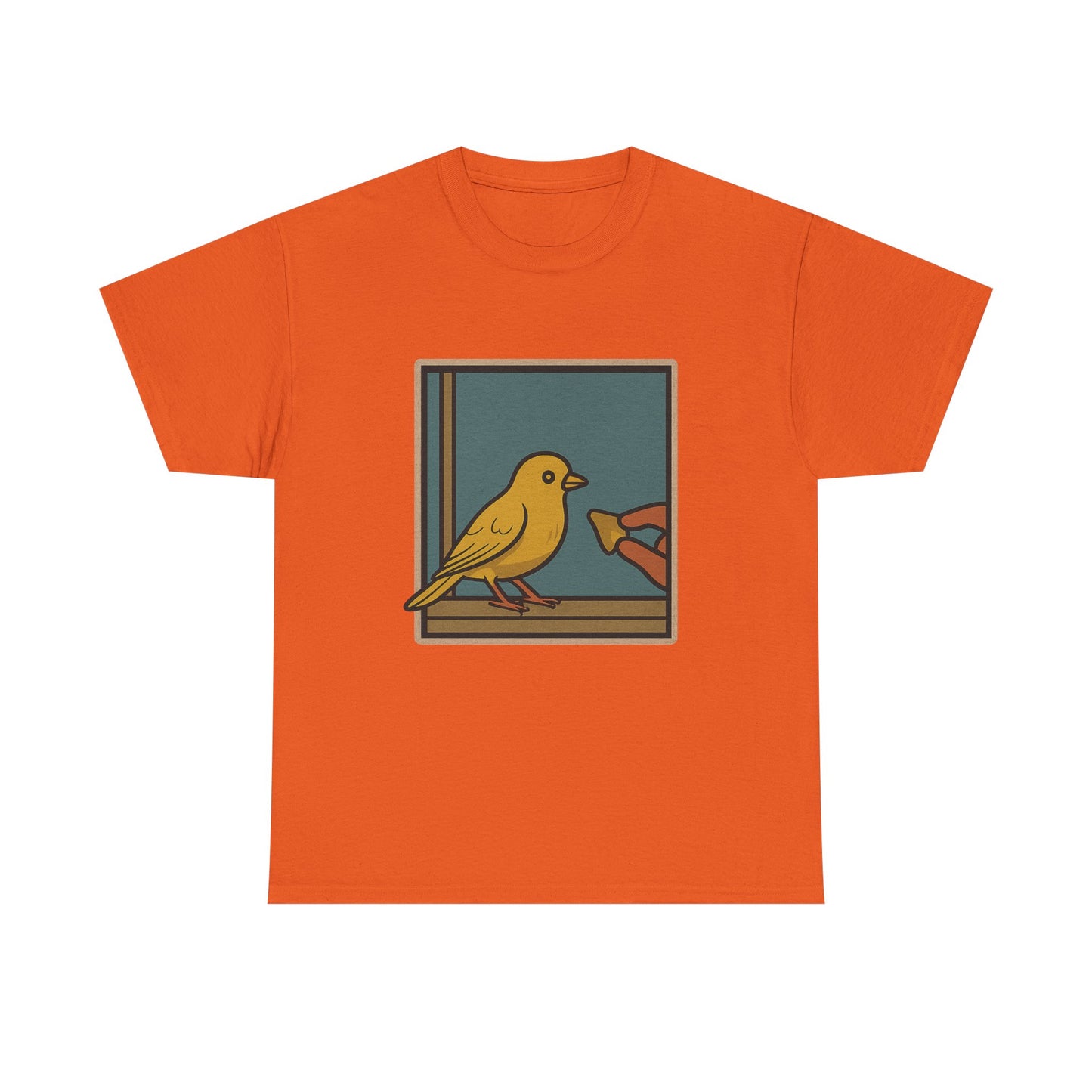 Yellow Birdie Unisex Heavy Cotton Tee - Vibrant Bird Design for Nature Lovers LOL You know what happens.