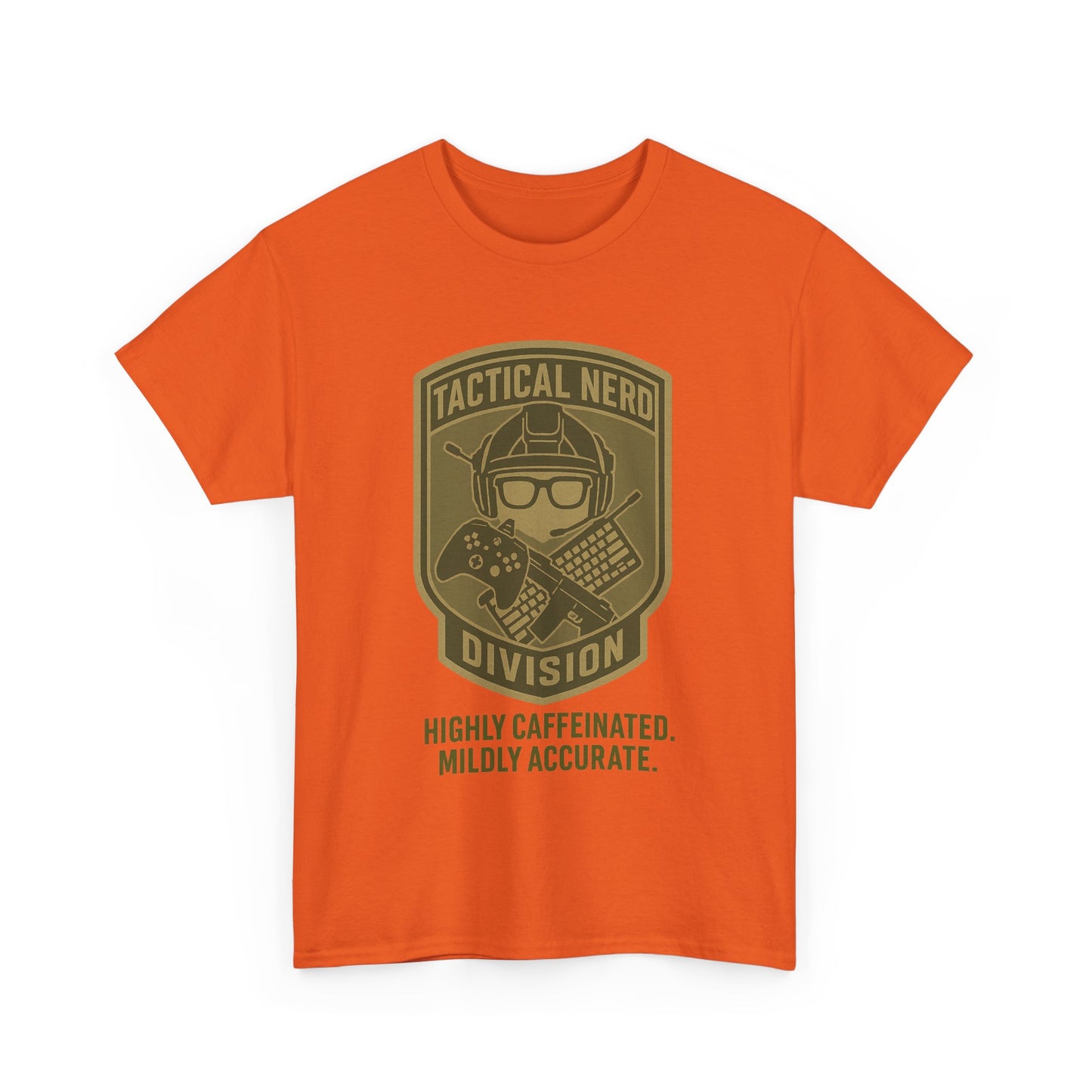 Tactical Nerd Unisex Heavy Cotton Tee - Highly Caffeinated, Mildly Accurate
