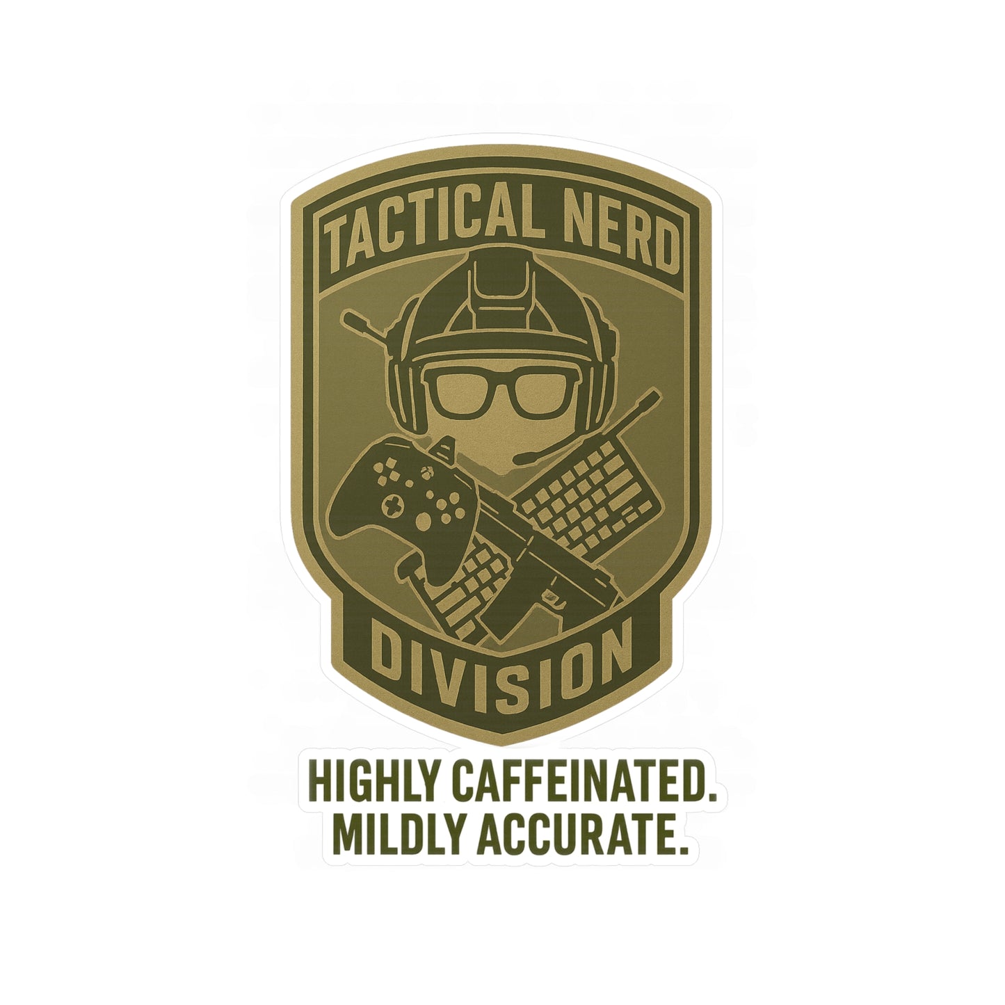 Tactical Nerd Kiss-Cut Vinyl Decals - Highly Caffeinated & Mildly Accurate