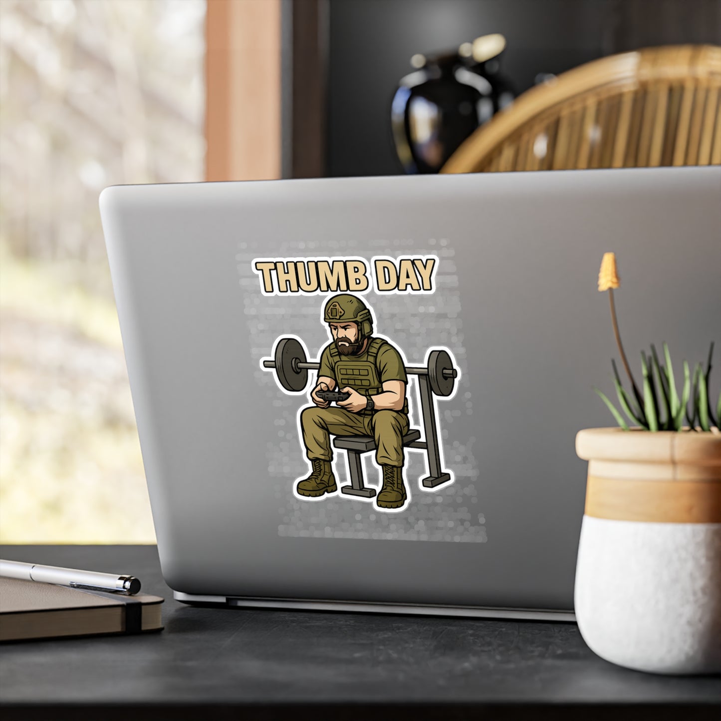 Thumb Day Kiss-Cut Vinyl Decals – Perfect for Fitness Enthusiasts