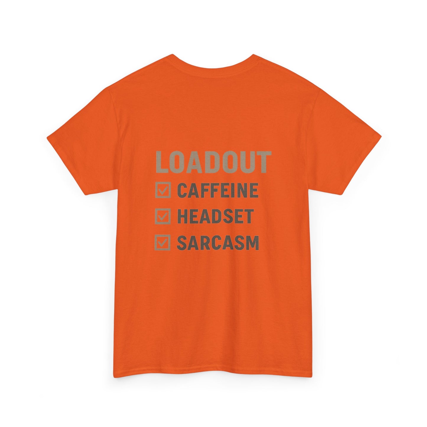 Unisex Heavy Cotton Tee - Loadout Checklist Design - Perfect for Gamers and Casual Wear