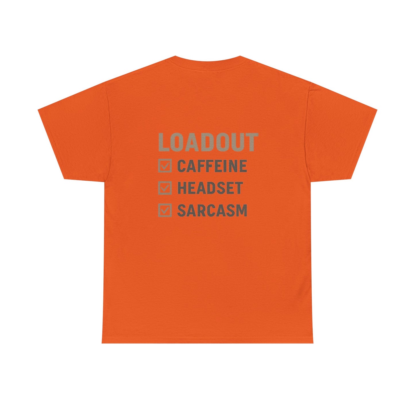 Unisex Heavy Cotton Tee - Loadout Checklist Design - Perfect for Gamers and Casual Wear