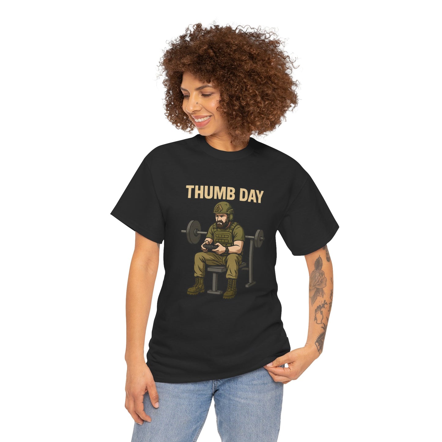 'Thumb Day' - Funny Gym Humor 100% Cotton Tee