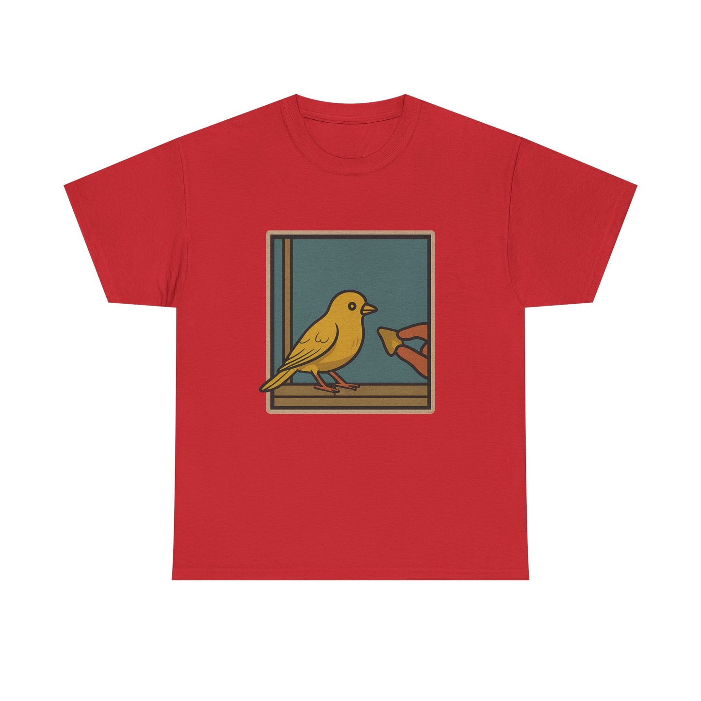 Yellow Birdie Unisex Heavy Cotton Tee - Vibrant Bird Design for Nature Lovers LOL You know what happens.