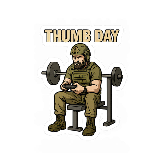 Thumb Day Kiss-Cut Vinyl Decals – Perfect for Fitness Enthusiasts