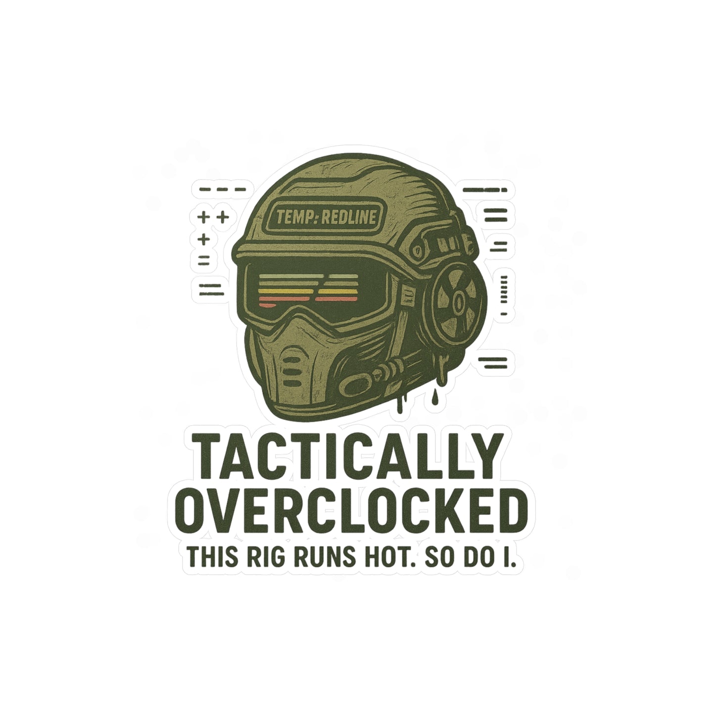 Tactically Overclocked Vinyl Decal - Gamer Style Sticker for Tech Enthusiasts